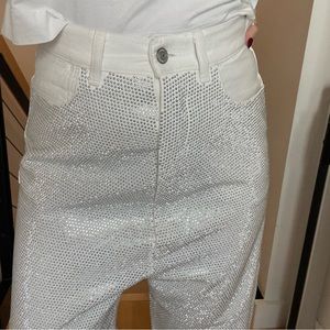 Golden Goose White and Silver Women Jeans
